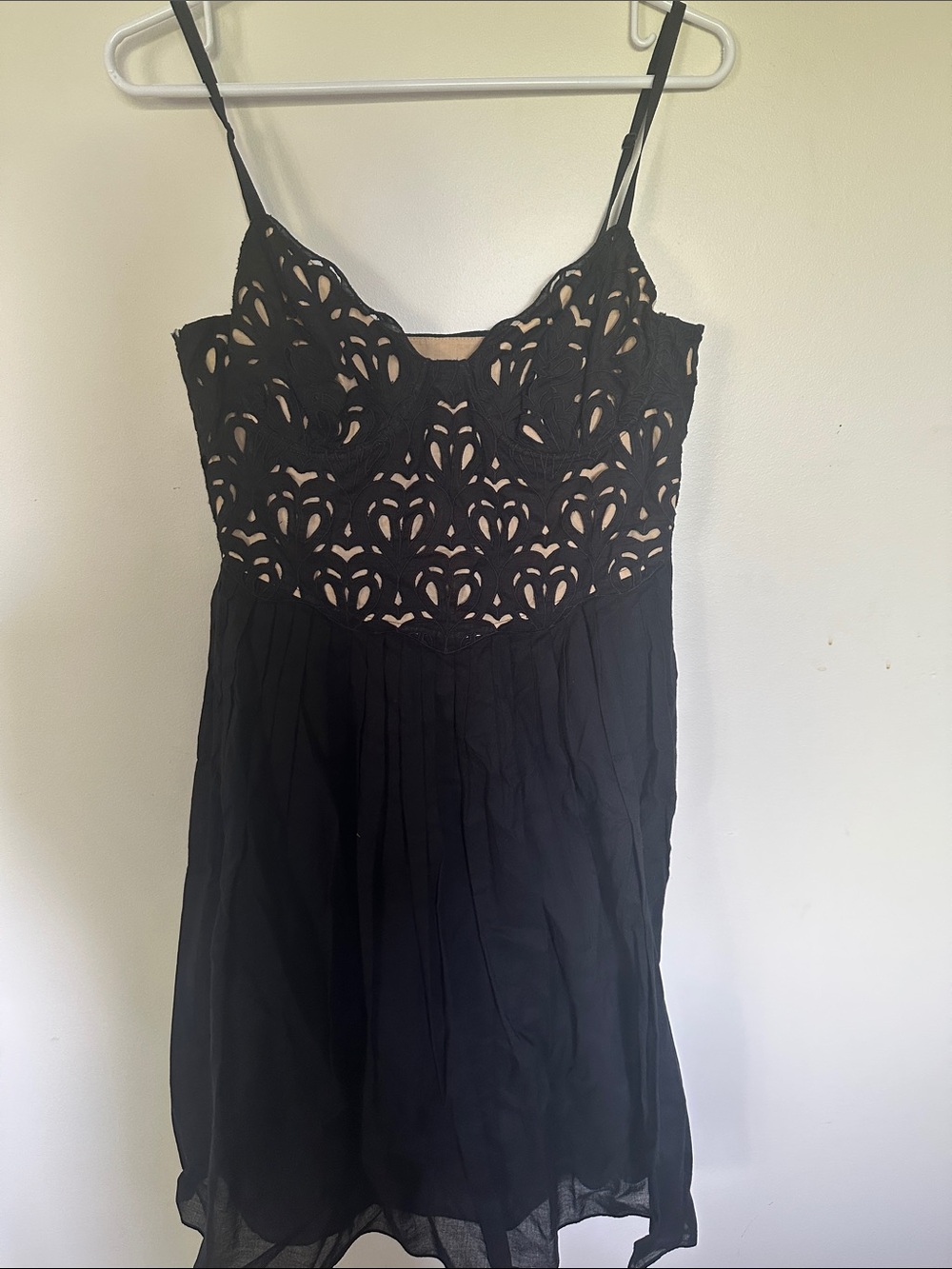 Catherine Malandrino Black Lace-Overlay Camisole Dress